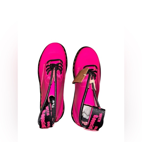 Dr. Martens 1460 Clash Pink Smooth Leather Lace Up Boots - Picture 4 of 9